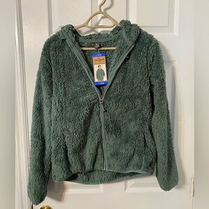 Eddie Bauer Forest Green Sherpa Kids Jacket large 14/16